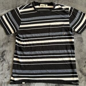 VANS Unisex Shirt Striped Short Sleeve T Shirt Tee Size Medium